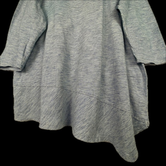 Pure Jill Indigo Women's Sz XL Top Blouse ¾ sleeve Blue Stripe Scoop neck Cotton - Picture 5 of 10